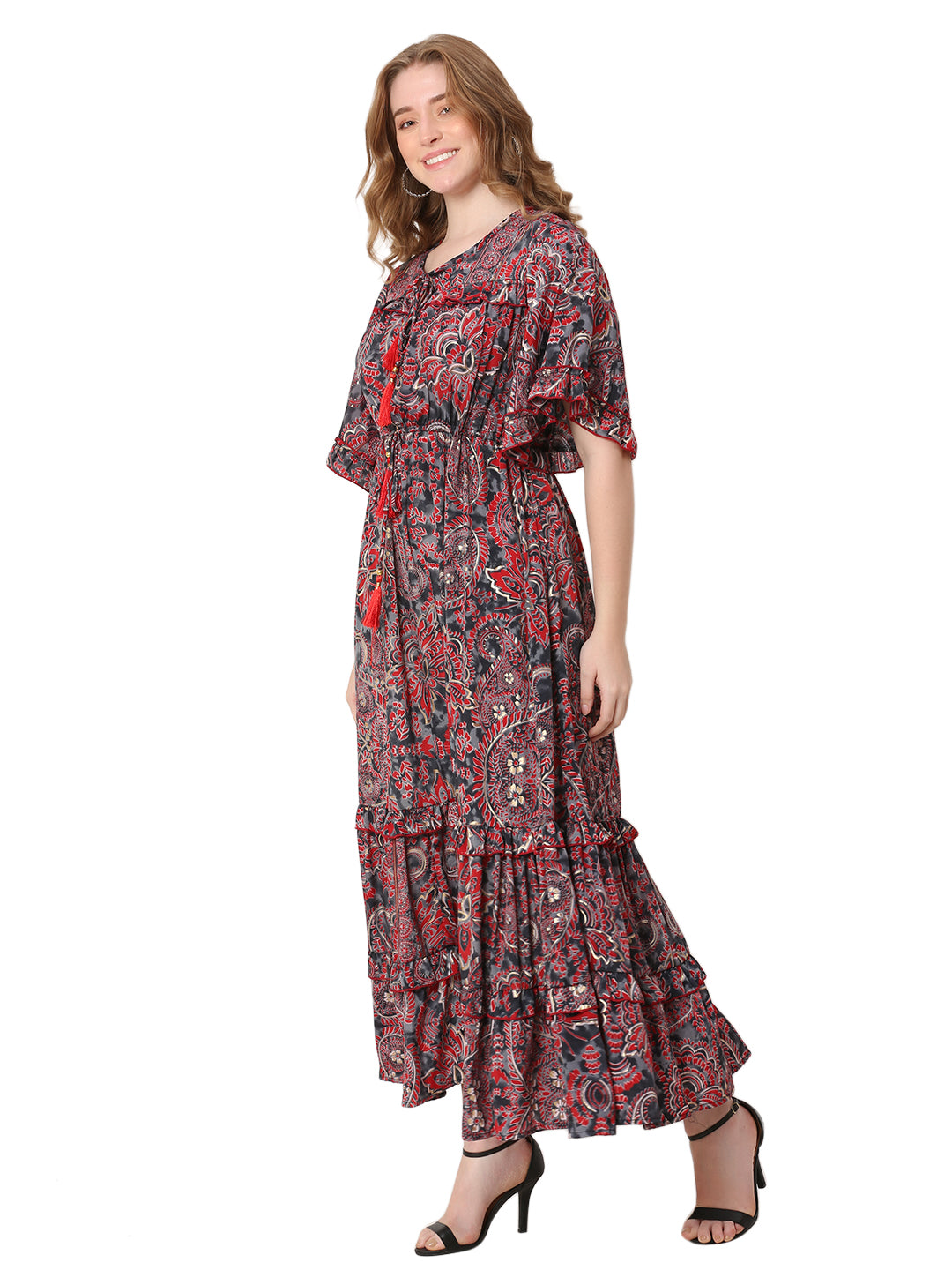 The Ember Line Dress – Brown & Orange Blend