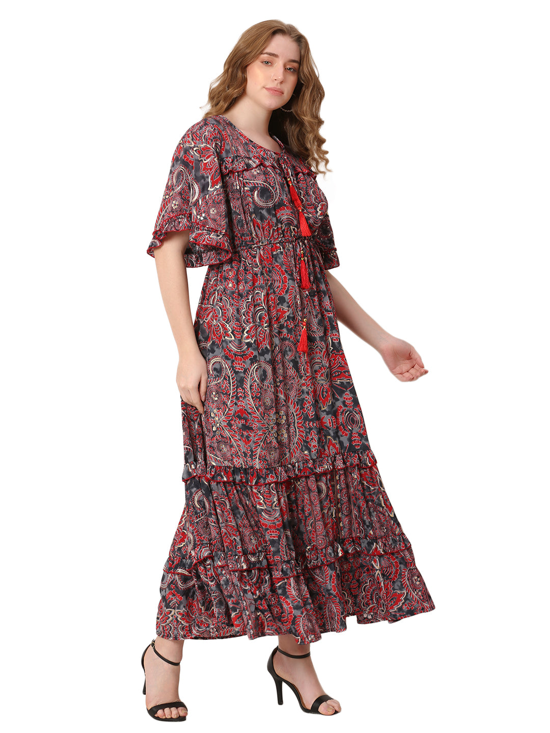 The Ember Line Dress – Brown & Orange Blend