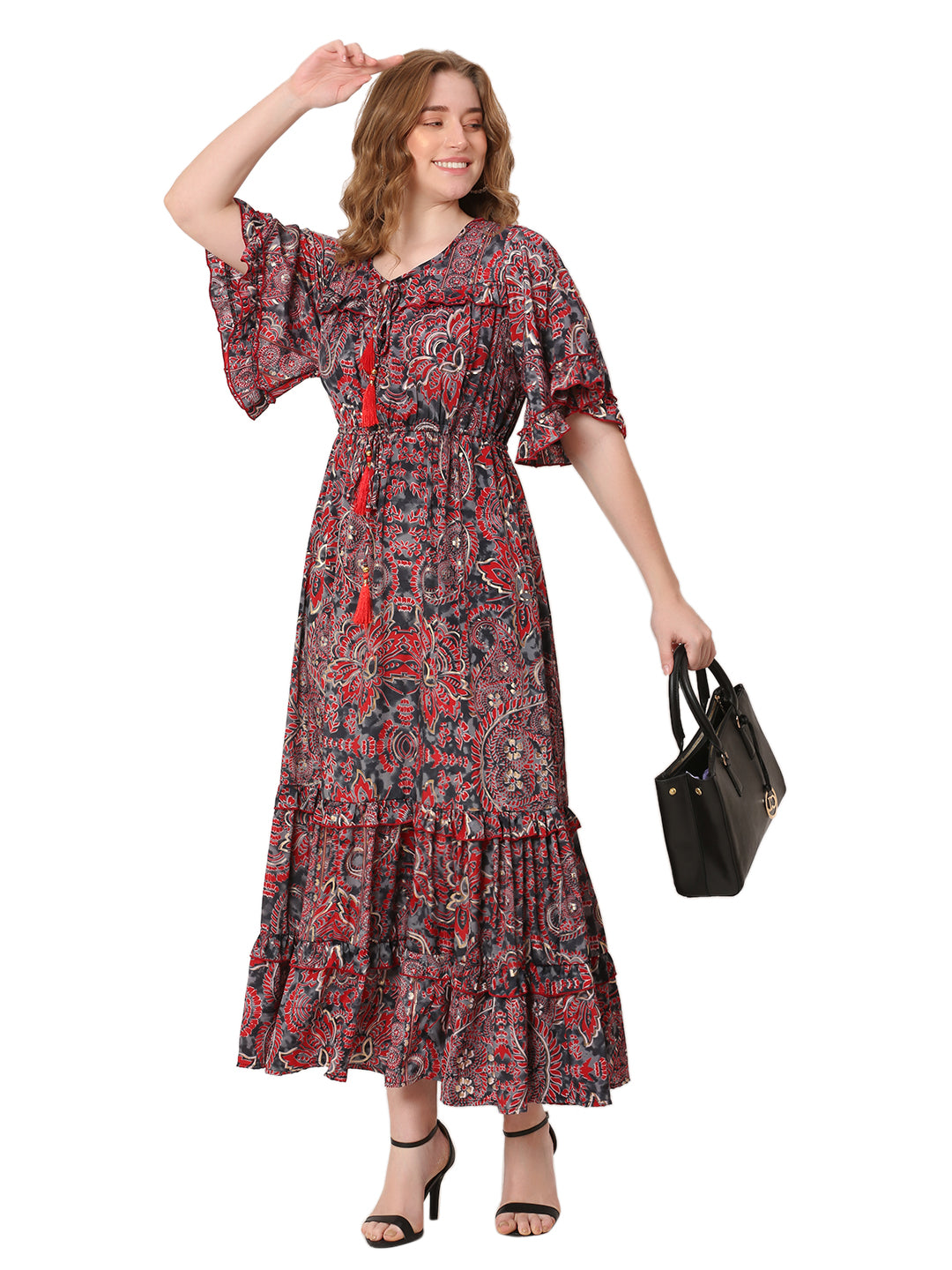 The Ember Line Dress – Brown & Orange Blend