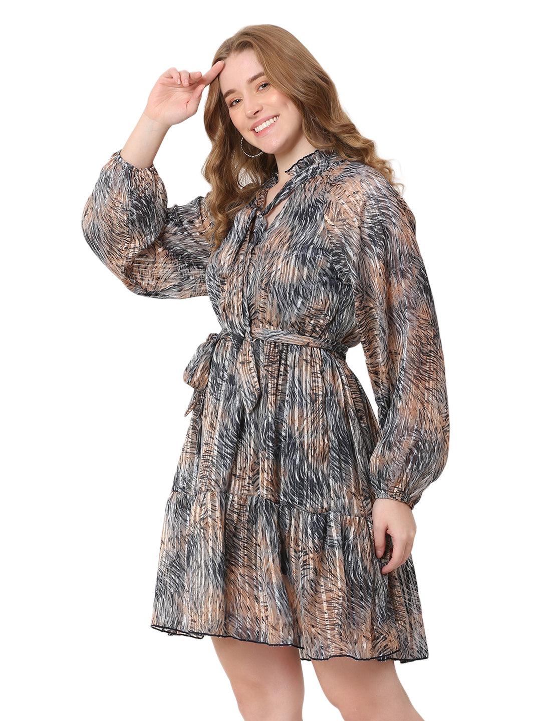 The Shadow Line Dress – Black/Brown Blend