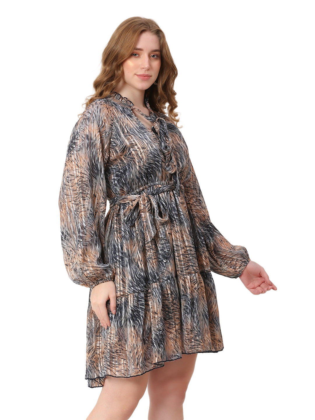 The Shadow Line Dress – Black/Brown Blend