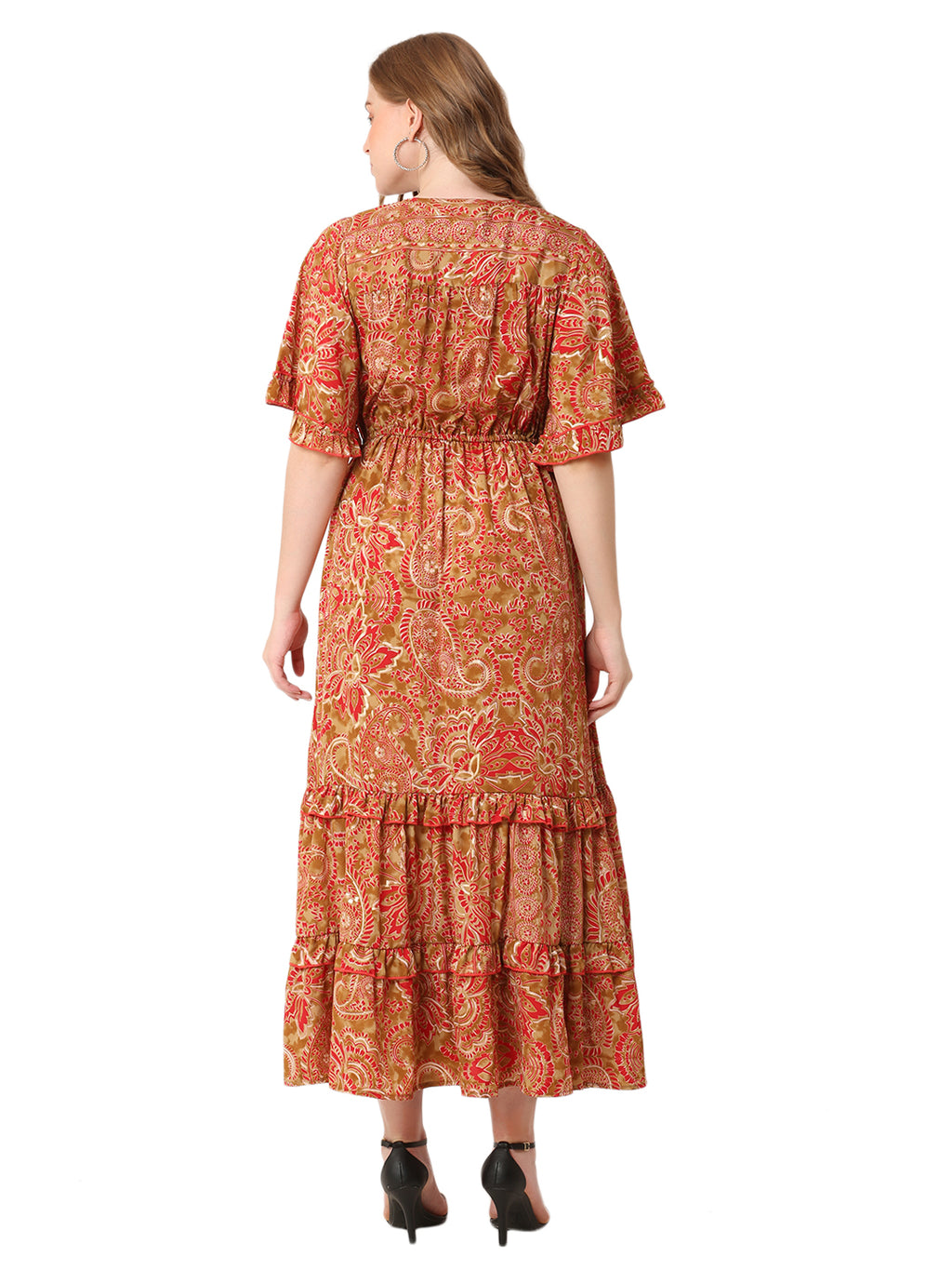 The Solar Move Dress – Ankle-Length Orange