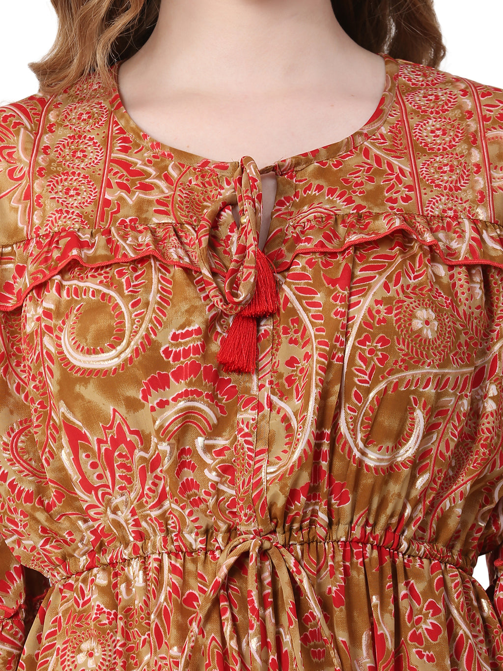 The Solar Move Dress – Ankle-Length Orange