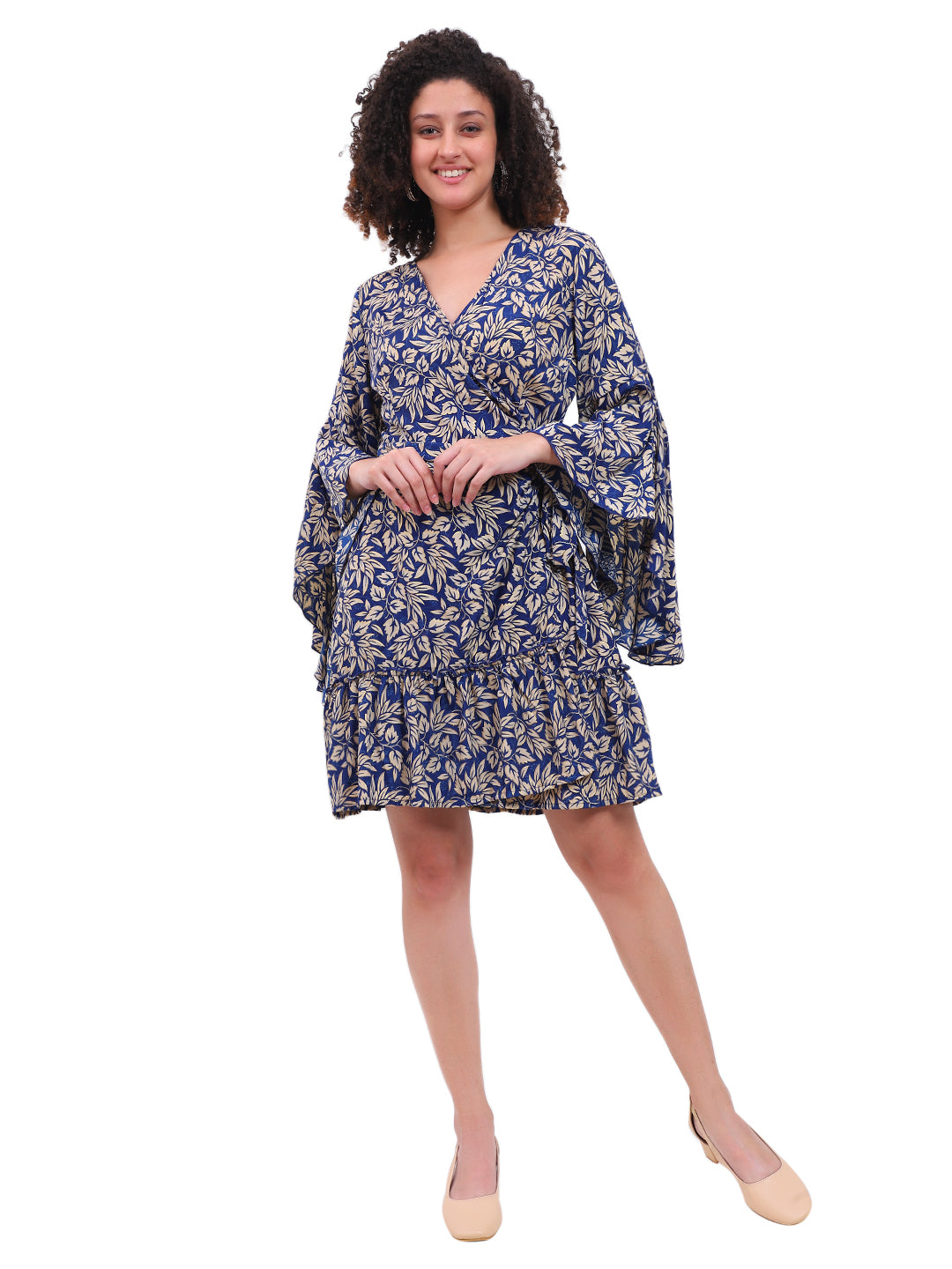 The Evergreen Dress – Leaf Pattern High Sleeve