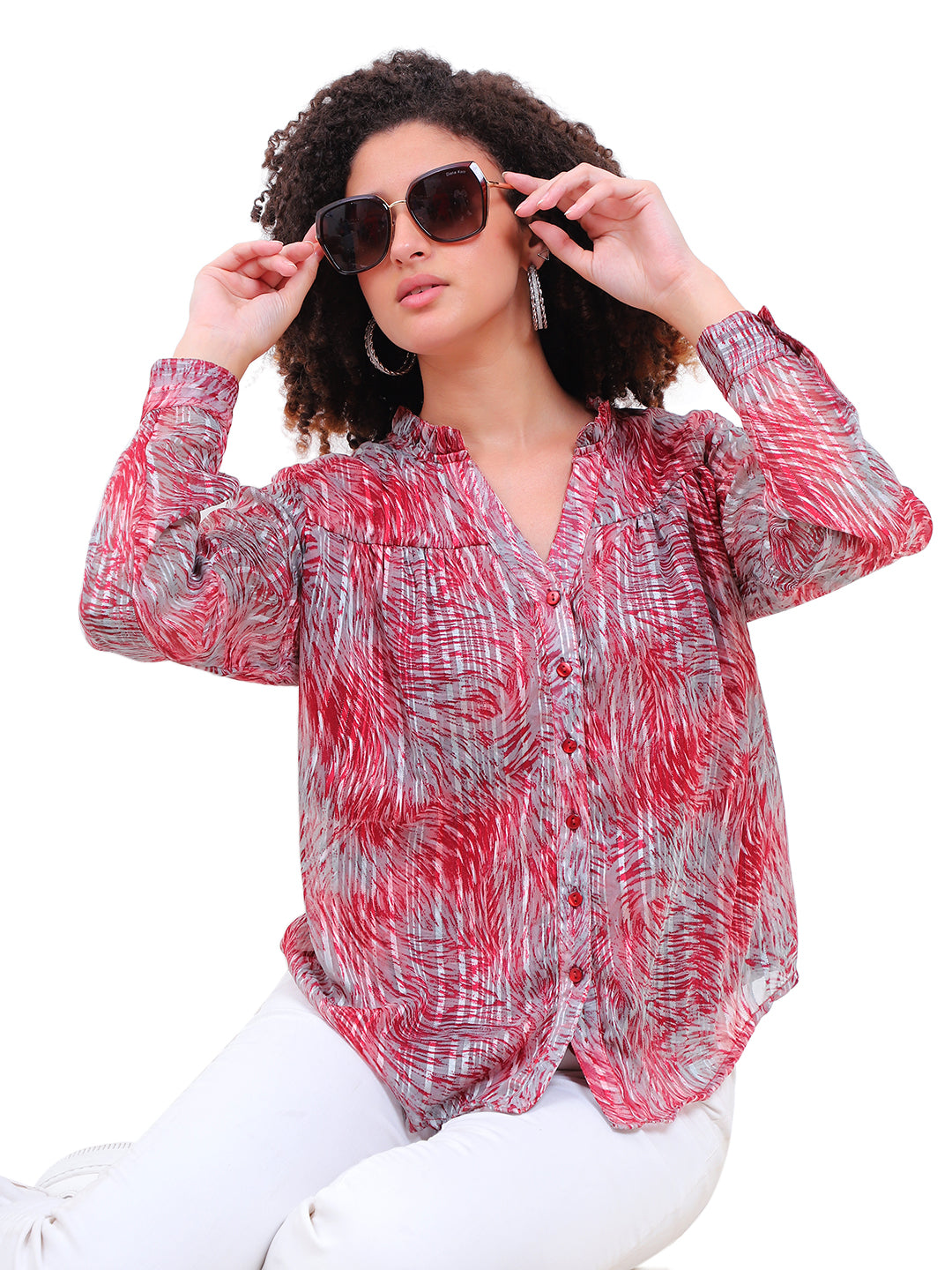 The Color Theory Blouse – Blue/Brown/Green/Pink